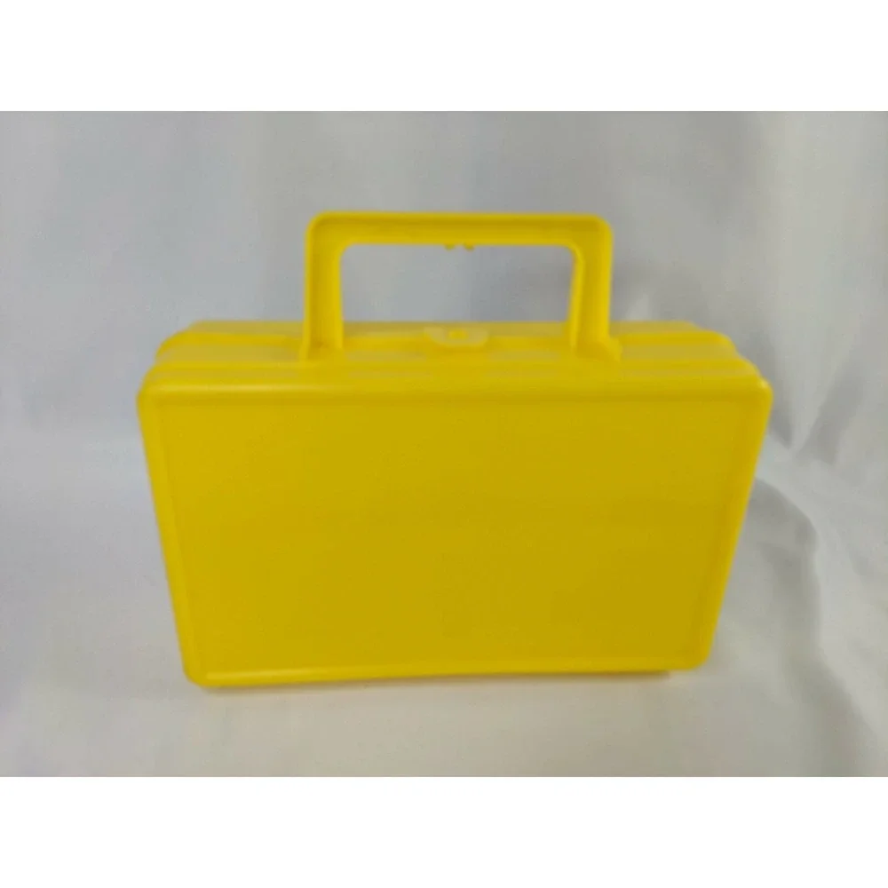 Whirley Industries Pizza Plus Yellow‎ Purple Pencil Case Lunch Box Kids Meal Lot
